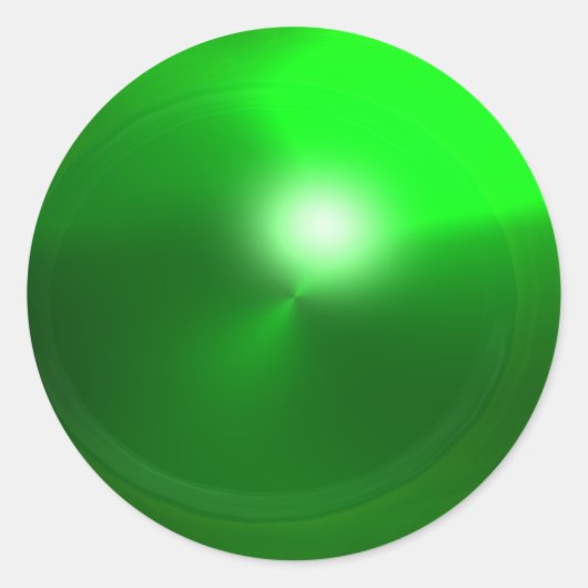 魔法エメラルド、明るい鮮やか緑 ラウンドシール (正面)