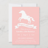 魔法エレガントのユニコーン女の子の誕生日パーティー 招待状 (正面)