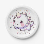 魔法エレガント恐竜の赤ちゃんシャワー ペーパープレート (正面)