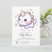 魔法エレガント恐竜の赤ちゃんシャワー 招待状 (スタンド正面)