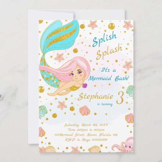 魔法エレガント的アンダーザシーパーティー招待状 招待状 (正面)