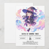 魔法エンチャントレスウィザード誕生日 招待状 (正面/裏面)