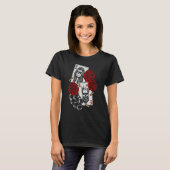 魔法オカルトスカルクイーンスペードキングハートバラ Tシャツ (正面フル)
