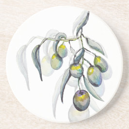 魔法オリーブ枝水カラーハンド色彩の鮮やか コースター