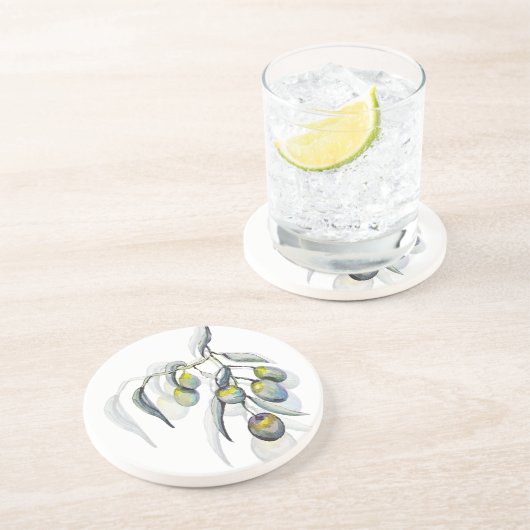 魔法オリーブ枝水カラーハンド色彩の鮮やか コースター (側面)