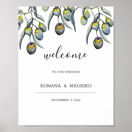 魔法オリーブ水彩手絵を描形 ポスター (正面)