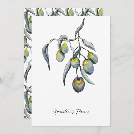 魔法オリーブ水彩手絵を描形 案内状 (正面/裏面)