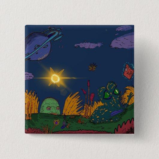 魔法カエルのボタン 缶バッジ (正面)