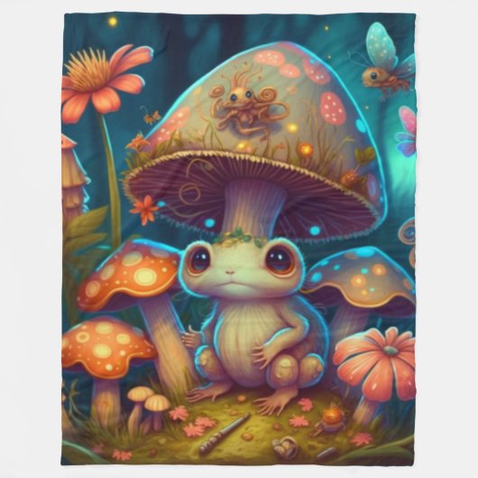 魔法カエル フリースブランケット (正面)