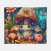 魔法カエル フリースブランケット (正面(横))