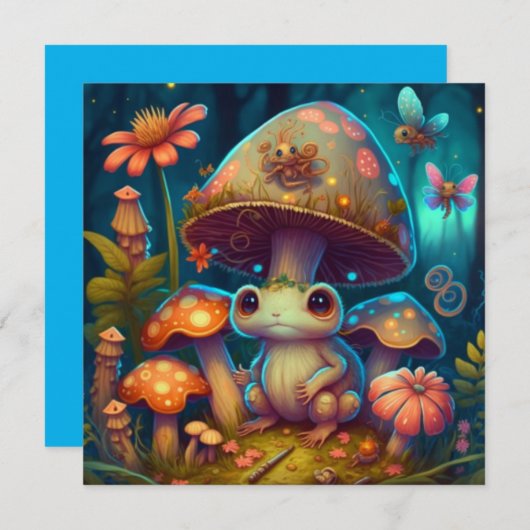 魔法カエル 招待状 (正面/裏面)