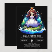魔法カスタムプリンセス誕生日 招待状 (正面/裏面)