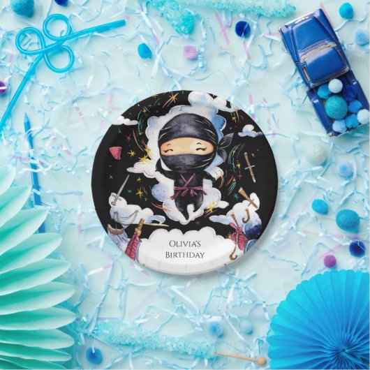 魔法カスタム忍者誕生日 ペーパープレート (パーティー)