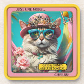 魔法カラフルおもしろい猫コースター コースター (正面)
