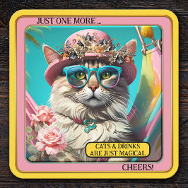 魔法カラフルおもしろい猫コースター コースター