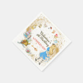 魔法カラフルのかわいいアリスのワンダーランド誕生日 スタンダードカクテルナプキン (角)