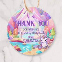 魔法カラフルのかわいいユニコーン誕生日ありがとう フェイバータグ