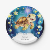 魔法カラフルのカメ誕生日 ペーパープレート (正面)