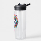 魔法カラフルのユニコーンとレインボーパーソナライズされた ウォーターボトル (左面)