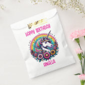 魔法カラフルのユニコーンとレインボーパーソナライズされた フェイバーバッグ (封をした状態)