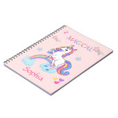 魔法カラフルのユニコーンとレインボーピンク ノートブック (左側)