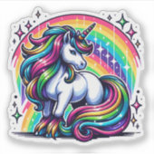 魔法カラフルのユニコーンと虹の輝き シール (正面)