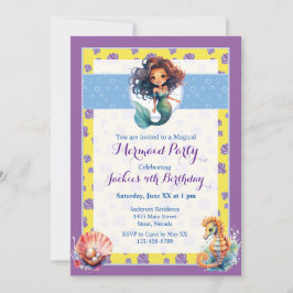 魔法カラフルの人魚の誕生日パーティー 招待状