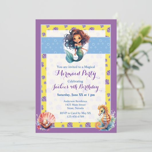 魔法カラフルの人魚の誕生日パーティー 招待状 (スタンド正面)