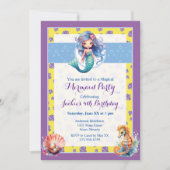 魔法カラフルの人魚の誕生日パーティー 招待状 (正面)