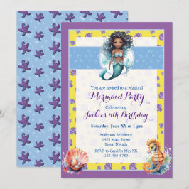魔法カラフルの人魚の誕生日パーティー 招待状