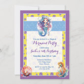 魔法カラフルの人魚の誕生日パーティー 招待状 (正面)