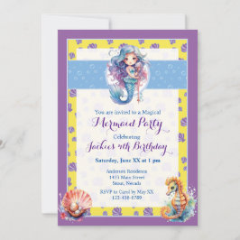 魔法カラフルの人魚の誕生日パーティー 招待状