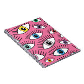 魔法カラフルの目のパターン。神秘的背景 ノートブック (右側)