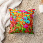 魔法カラフルの花の草ポップ・アートの園 クッション (ブランケット)