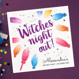 魔法カラフルの魔女ブロムスティック水色 スタンダードカクテルナプキン