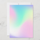 魔法カラフルグリッターユニコーンレインボー誕生日 招待状 (裏面)