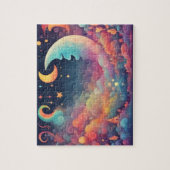 魔法カラフルスカイと月と虹 ジグソーパズル (縦)