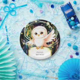 魔法カラフルフクロウ誕生日 ペーパープレート