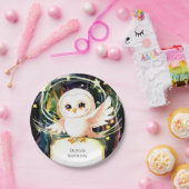 魔法カラフルフクロウ誕生日 ペーパープレート (パーティー)