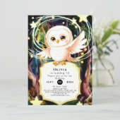 魔法カラフルフクロウ誕生日 招待状 (スタンド正面)