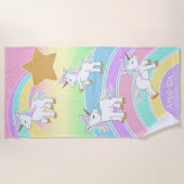 魔法カラフルユニコーン🦄 ビーチタオル (正面)