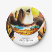 魔法カラフルリトルカウボーイベビーシャワー ペーパープレート (正面)