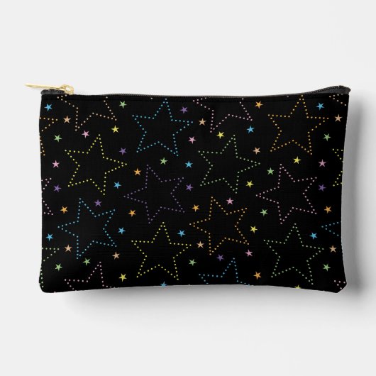 魔法カラフル星空の夜空のパターン アクセサリーポーチ (正面)