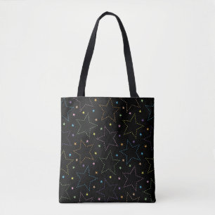 魔法カラフル星空の夜空のパターン トートバッグ