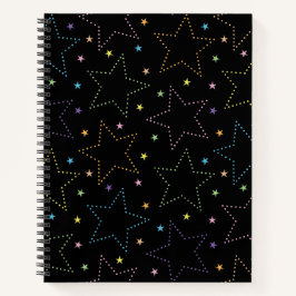 魔法カラフル星空の夜空のパターン ノートブック