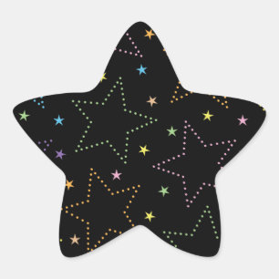 魔法カラフル星空の夜空のパターン 星シール