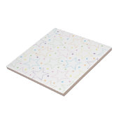 魔法カラフル星空の夜空パターン – 白 タイル (側面)