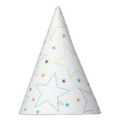 魔法カラフル星空の夜空パターン – 白 パーティーハット (右)