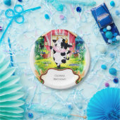 魔法カラフル牛誕生日 ペーパープレート (パーティー)