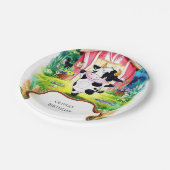 魔法カラフル牛誕生日 ペーパープレート (アングル)
